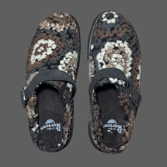 Dr. Martens Isham Crochet Wool Suede Mules in Black NWOB USM10 - Picture 9 of 9